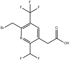 2-(Bromomethyl)-6-(difluoromethyl)-3-(trifluoromethyl)pyridine-5-acetic acid,1361822-33-4,结构式