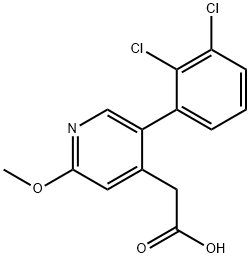 5-(2,3-Dichlorophenyl)-2-methoxypyridine-4-acetic acid 结构式