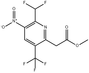 Methyl 2-(difluoromethyl)-3-nitro-5-(trifluoromethyl)pyridine-6-acetate 结构式