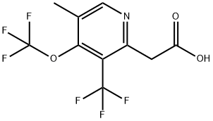 5-Methyl-4-(trifluoromethoxy)-3-(trifluoromethyl)pyridine-2-acetic acid 结构式