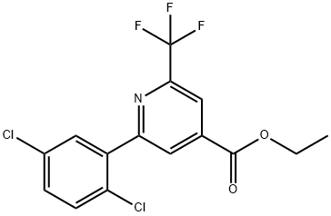 Ethyl 2-(2,5-dichlorophenyl)-6-(trifluoromethyl)isonicotinate 结构式