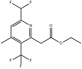 Ethyl 6-(difluoromethyl)-4-methyl-3-(trifluoromethyl)pyridine-2-acetate,1361845-03-5,结构式