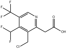 3-(Chloromethyl)-4-(difluoromethyl)-5-(trifluoromethyl)pyridine-2-acetic acid 结构式
