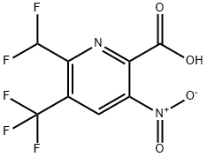 2-(Difluoromethyl)-5-nitro-3-(trifluoromethyl)pyridine-6-carboxylic acid Struktur