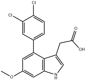 4-(3,4-Dichlorophenyl)-6-methoxyindole-3-acetic acid 结构式