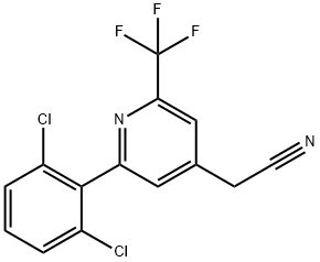 2-(2,6-Dichlorophenyl)-6-(trifluoromethyl)pyridine-4-acetonitrile 结构式