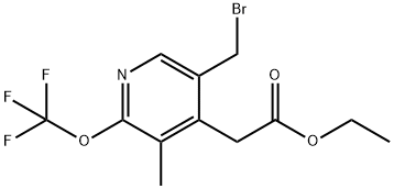 Ethyl 5-(bromomethyl)-3-methyl-2-(trifluoromethoxy)pyridine-4-acetate 结构式