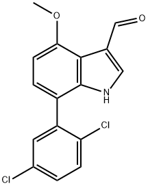 7-(2,5-Dichlorophenyl)-4-methoxyindole-3-carboxaldehyde Struktur