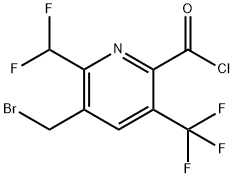 3-(Bromomethyl)-2-(difluoromethyl)-5-(trifluoromethyl)pyridine-6-carbonyl chloride 结构式