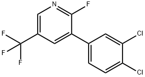 3-(3,4-Dichlorophenyl)-2-fluoro-5-(trifluoromethyl)pyridine 结构式
