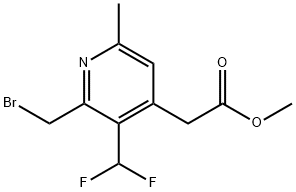 Methyl 2-(bromomethyl)-3-(difluoromethyl)-6-methylpyridine-4-acetate,1361883-08-0,结构式