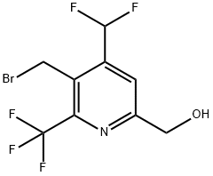 3-(Bromomethyl)-4-(difluoromethyl)-2-(trifluoromethyl)pyridine-6-methanol 结构式