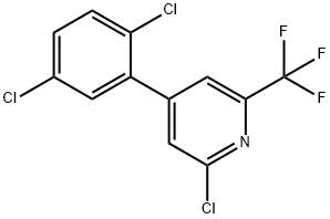 2-Chloro-4-(2,5-dichlorophenyl)-6-(trifluoromethyl)pyridine 结构式