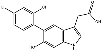5-(2,4-Dichlorophenyl)-6-hydroxyindole-3-acetic acid 结构式