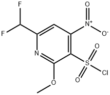 6-(Difluoromethyl)-2-methoxy-4-nitropyridine-3-sulfonyl chloride,1361907-20-1,结构式
