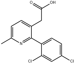 2-(2,4-Dichlorophenyl)-6-methylpyridine-3-acetic acid,1361907-48-3,结构式
