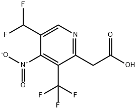 5-(Difluoromethyl)-4-nitro-3-(trifluoromethyl)pyridine-2-acetic acid Structure