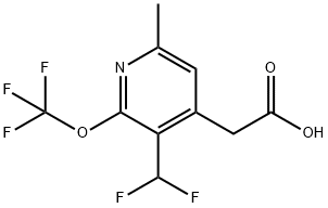 3-(Difluoromethyl)-6-methyl-2-(trifluoromethoxy)pyridine-4-acetic acid,1361921-47-2,结构式