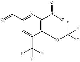 2-Nitro-3-(trifluoromethoxy)-4-(trifluoromethyl)pyridine-6-carboxaldehyde 结构式