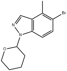 1H-Indazole, 5-bromo-4-methyl-1-(tetrahydro-2H-pyran-2-yl)- Structure