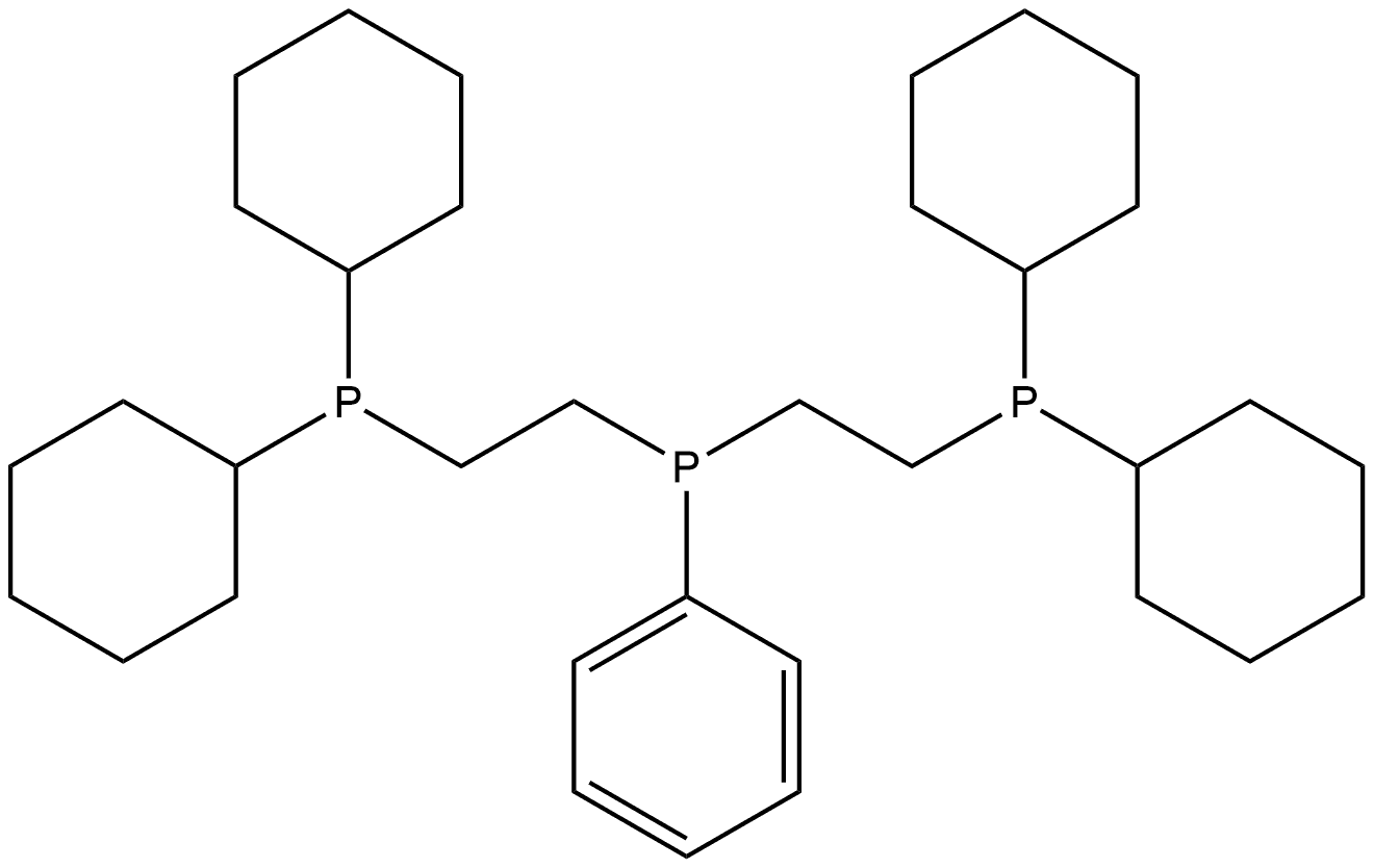 Phenylbis(2-(dicyclohexylphosphino)ethyl]phosphine 结构式