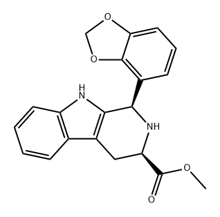 1H-Pyrido[3,4-b]indole-3-carboxylic acid, 1-(1,3-benzodioxol-4-yl)-2,3,4,9-tetrahydro-, methyl ester, (1R,3R)- Struktur