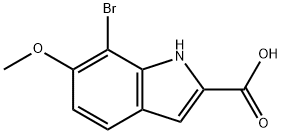 7-bromo-6-methoxy-1H-indole-2-carboxylic acid Struktur