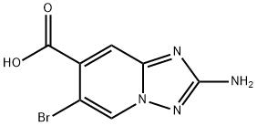 2-amino-6-bromo-[1,2,4]triazolo[1,5-a]pyridine-7-carboxylic acid Struktur