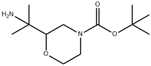 4-Morpholinecarboxylic acid, 2-(1-amino-1-methylethyl)-, 1,1-dimethylethyl ester Structure