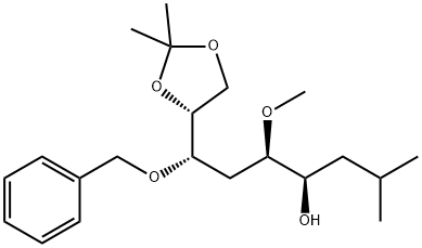 D-altro-Nonitol, 1,2,3,6-tetradeoxy-2-methyl-5-O-methyl-8,9-O-(1-methylethylidene)-7-O-(phenylmethyl)- Struktur