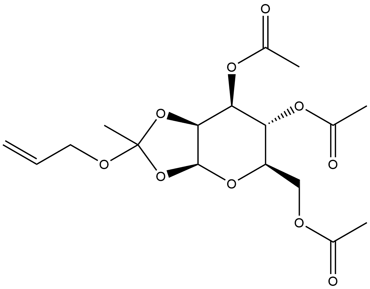 3,4,6-三-O-乙酰基-1,2-O-(1-己氧基亚乙基)-Β-D-吡喃甘露糖 结构式
