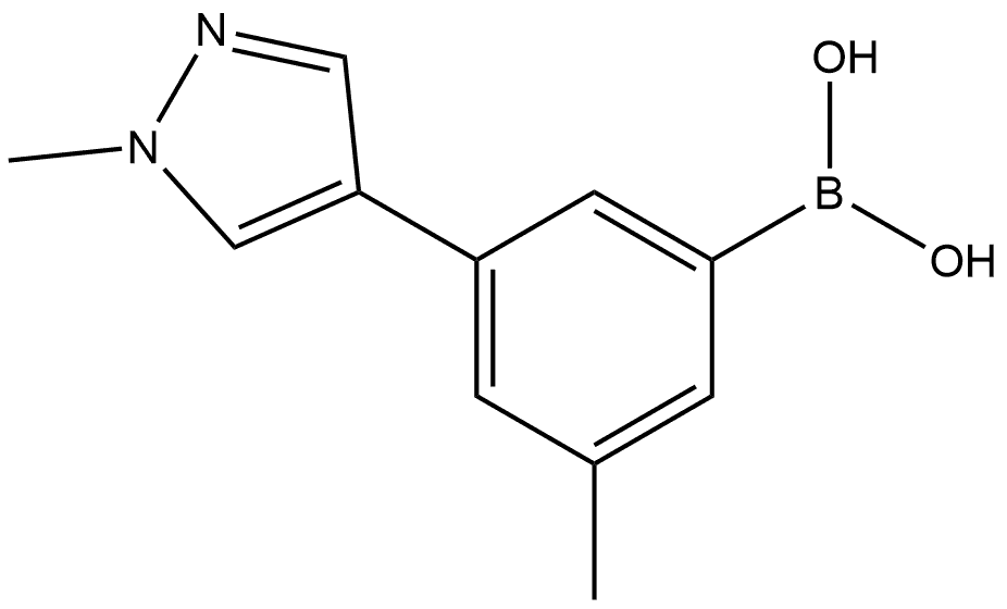 3-甲基-5-(1-甲基-4-吡唑基)苯硼酸, 1373043-40-3, 结构式