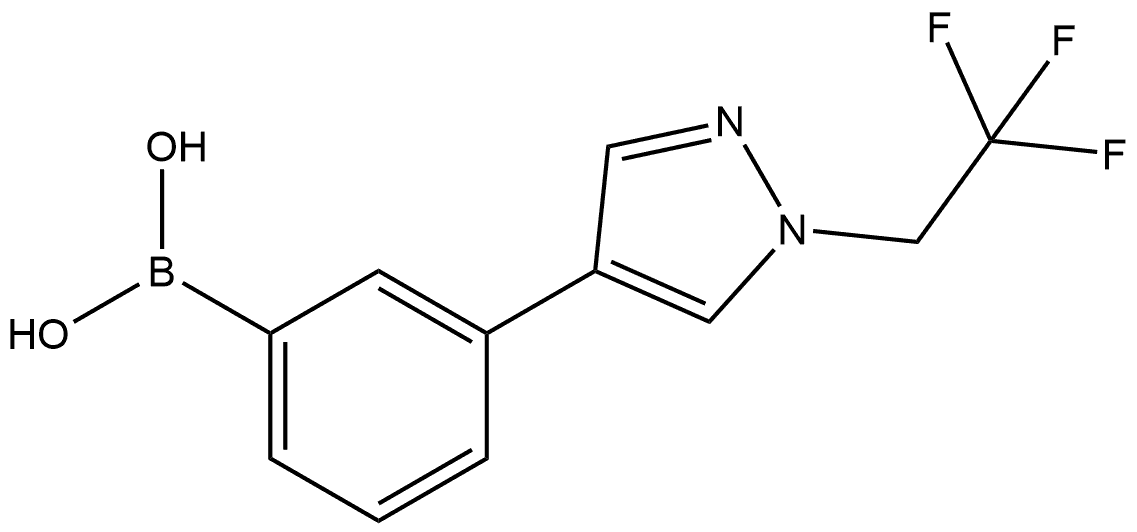 3-[1-(2,2,2-三氟乙基)-4-吡唑基]苯硼酸 结构式