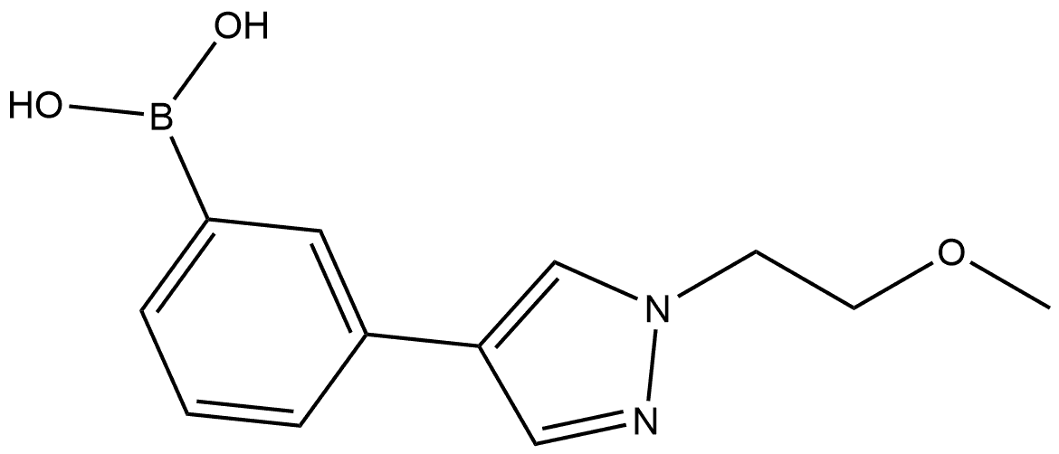 3-[1-(2-甲氧基乙基)-4-吡唑基]苯硼酸, 1373043-50-5, 结构式