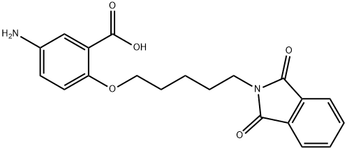 Benzoic acid, 5-amino-2-[[5-(1,3-dihydro-1,3-dioxo-2H-isoindol-2-yl)pentyl]oxy]- Struktur