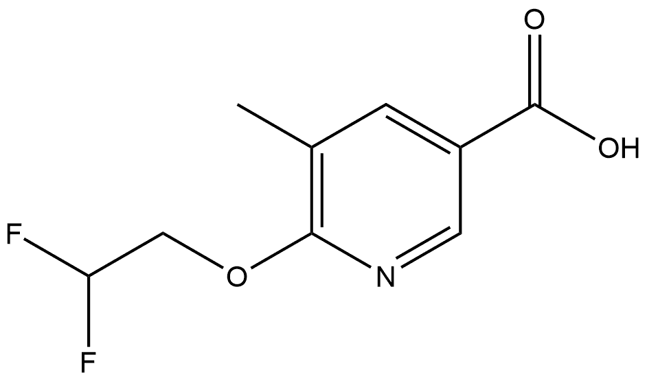 6-(2,2-Difluoroethoxy)-5-methyl-3-pyridinecarboxylic acid 结构式