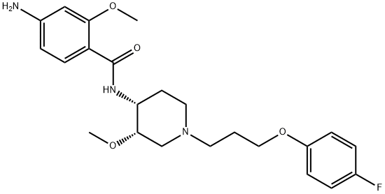 Benzamide, 4-amino-N-[1-[3-(4-fluorophenoxy)propyl]-3-methoxy-4-piperidinyl]-2-methoxy-, cis- (9CI) 化学構造式