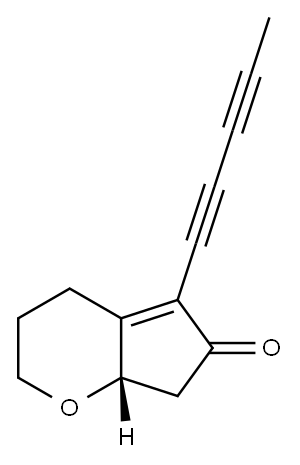 Cyclopenta[b]pyran-6(2H)-one, 3,4,7,7a-tetrahydro-5-(1,3-pentadiyn-1-yl)-, (7aS)- Structure