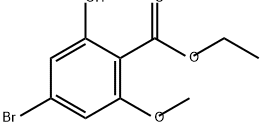 Benzoic acid, 4-bromo-2-hydroxy-6-methoxy-, ethyl ester Struktur