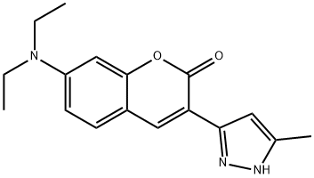 2H-1-Benzopyran-2-one, 7-(diethylamino)-3-(5-methyl-1H-pyrazol-3-yl)- Structure