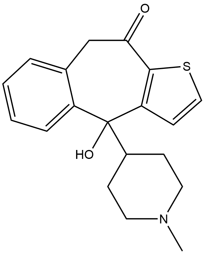 10H-Benzo[4,5]cyclohepta[1,2-b]thiophen-10-one, 4,9-dihydro-4-hydroxy-4-(1-methyl-4-piperidinyl)-, (-)-