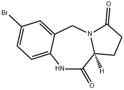 1H-Pyrrolo[2,1-c][1,4]benzodiazepine-3,11(2H,11aH)-dione, 7-bromo-5,10-dihydro-, (11aS)- Struktur