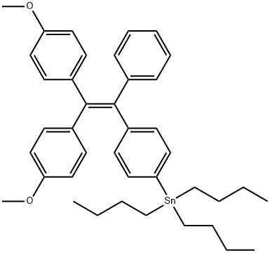 4-[2,2-双(4-甲氧基苯基)-1-苯基乙烯基]苯基]三丁基锡烷,1378502-38-5,结构式