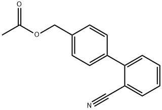 [1,1'-Biphenyl]-2-carbonitrile, 4'-[(acetyloxy)methyl]- Structure
