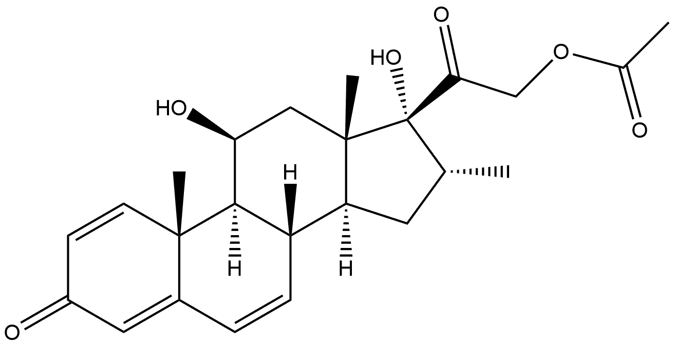 Pregna-1,4,6-triene-3,20-dione, 21-(acetyloxy)-11,17-dihydroxy-16-methyl-, (11β,16α)- (9CI) Structure