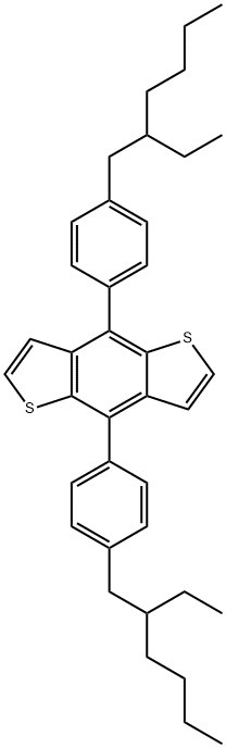 Benzo[1,2-b:4,5-b']dithiophene, 4,8-bis[4-(2-ethylhexyl)phenyl]- Structure