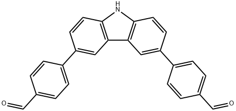 4,4'-(9H-carbazole-3,6-diyl)dibenzaldehyde Structure