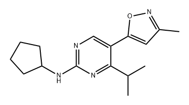 2-Pyrimidinamine, N-cyclopentyl-4-(1-methylethyl)-5-(3-methyl-5-isoxazolyl)- Structure