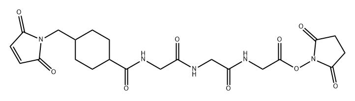 2,5-Pyrrolidinedione, 1-[[N-[N-[N-[[4-[(2,5-dihydro-2,5-dioxo-1H-pyrrol-1-yl)methyl]cyclohexyl]carbonyl]glycyl]glycyl]glycyl]oxy]- (9CI) Struktur