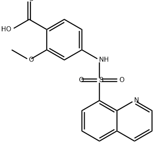 Benzoic acid, 2-methoxy-4-[(8-quinolinylsulfonyl)amino]- Structure